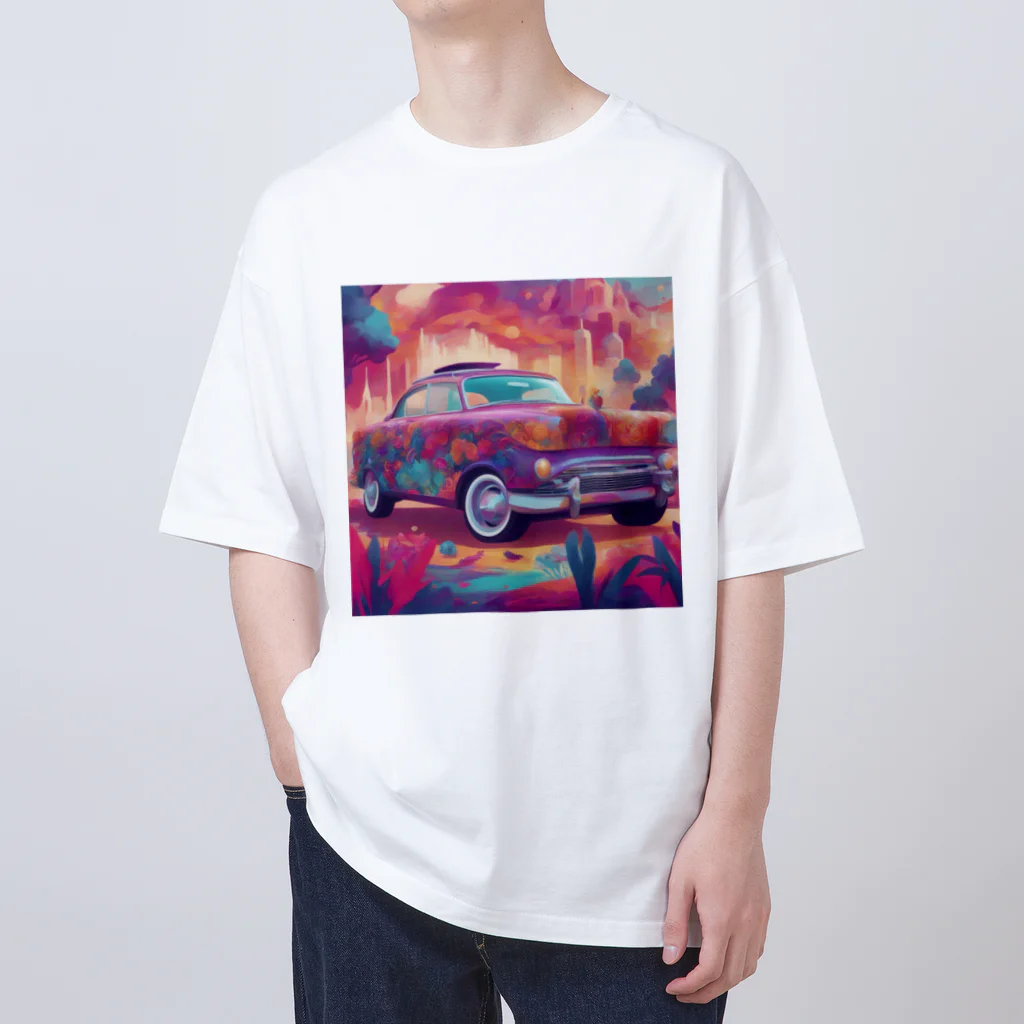 未来工房のArt Paint Car Oversized T-Shirt