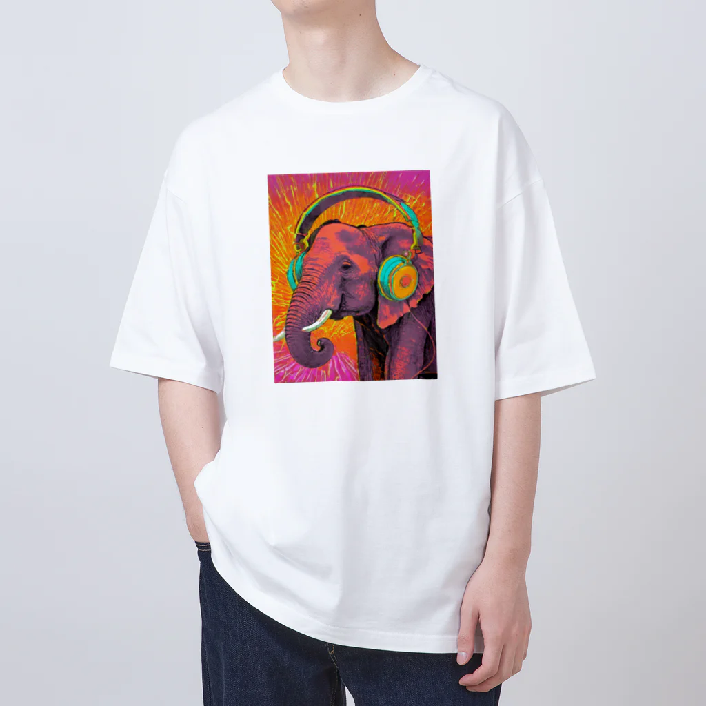 sawaグッズのMusic Lover Elephant オーバーサイズTシャツ