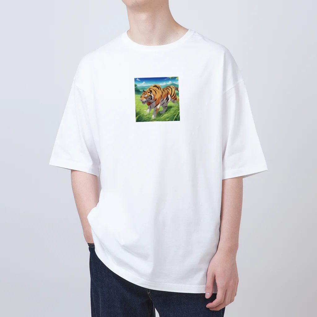 dora-6の草原を歩いている虎 オーバーサイズTシャツ