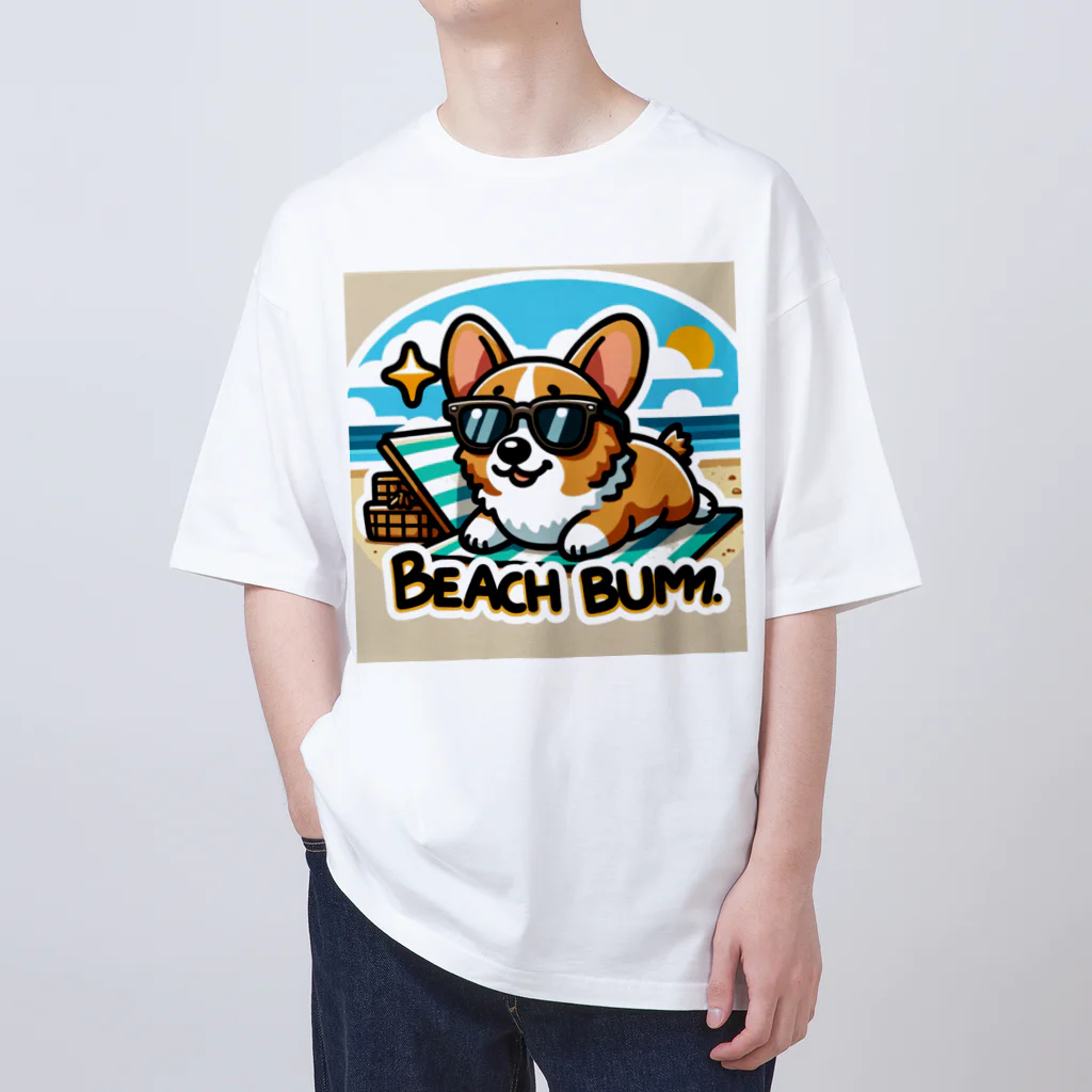 keikei5の夏のおしゃれ大作戦！ピーチカラーの柴犬 オーバーサイズTシャツ