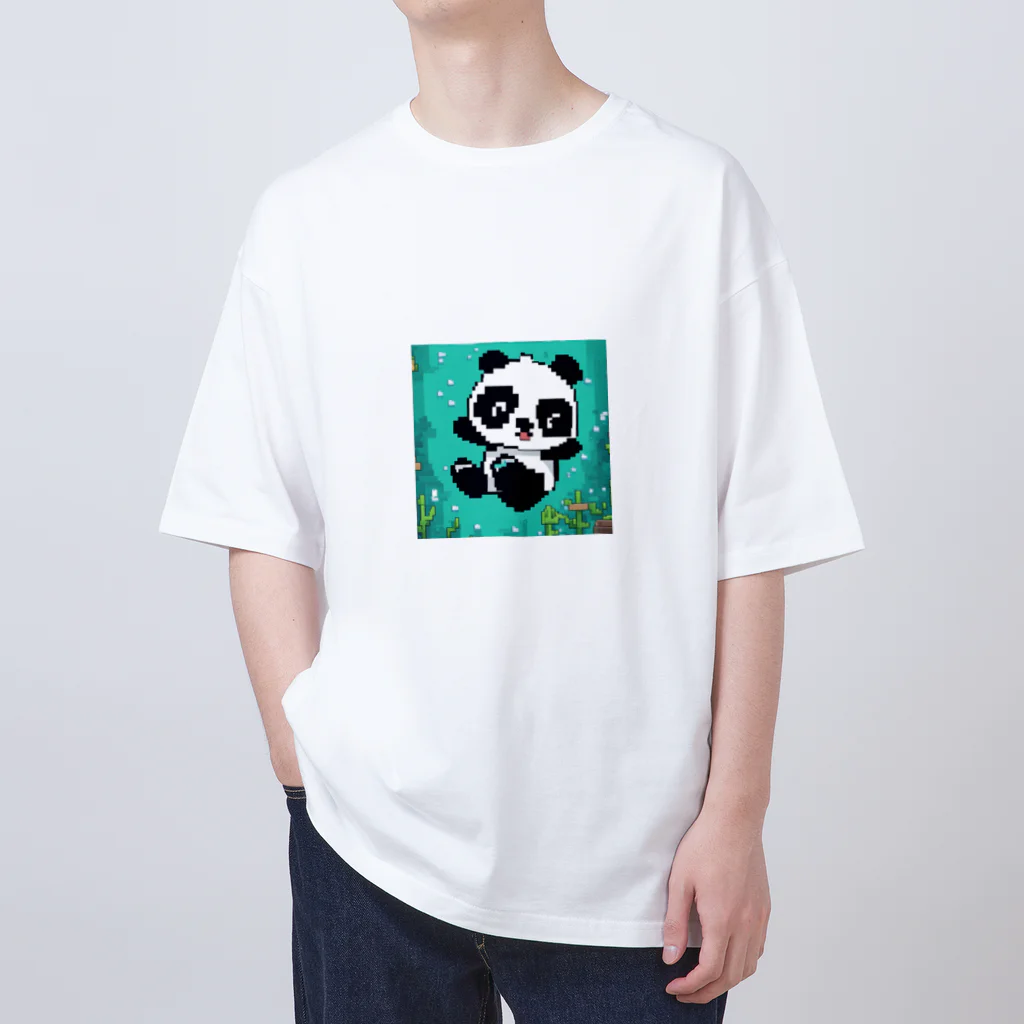 Smile Pop Artの水中パンダ Oversized T-Shirt