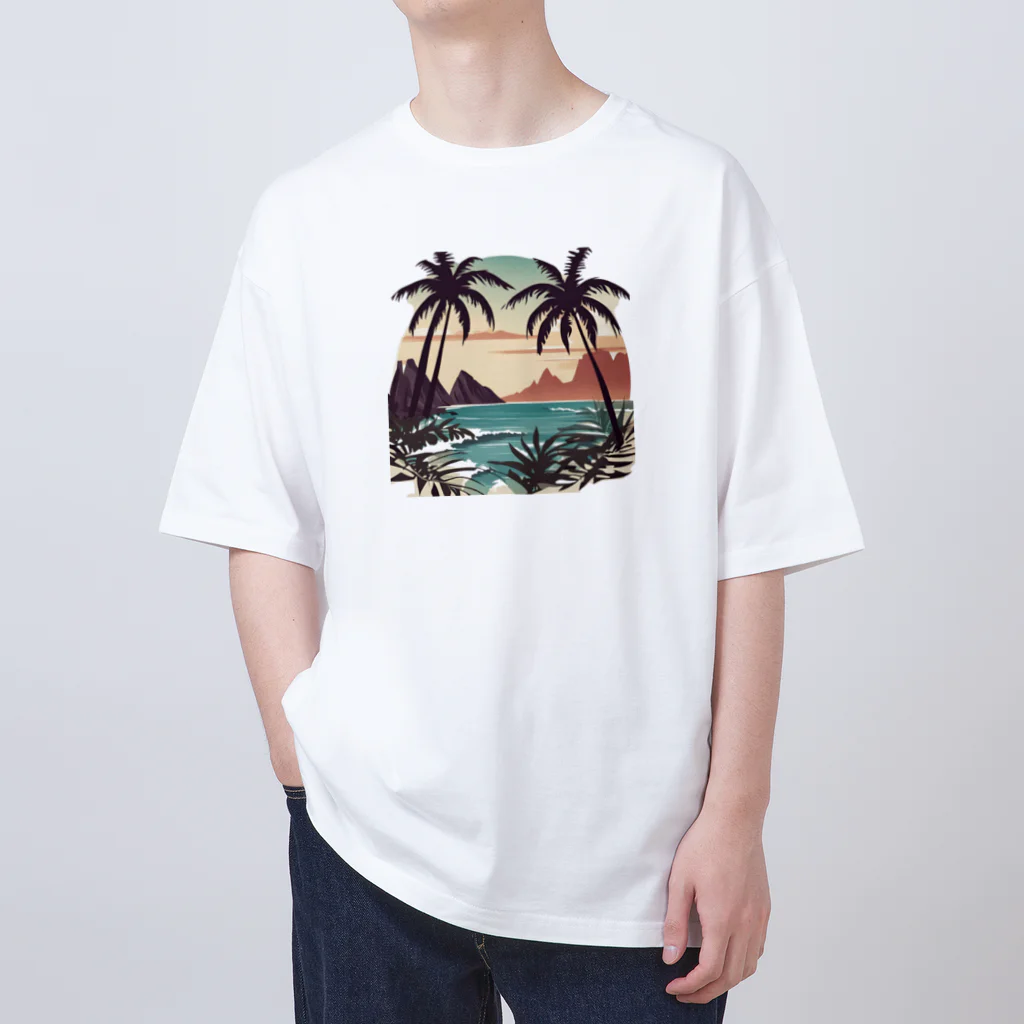 ニャン丸のリゾートデザイン オーバーサイズTシャツ