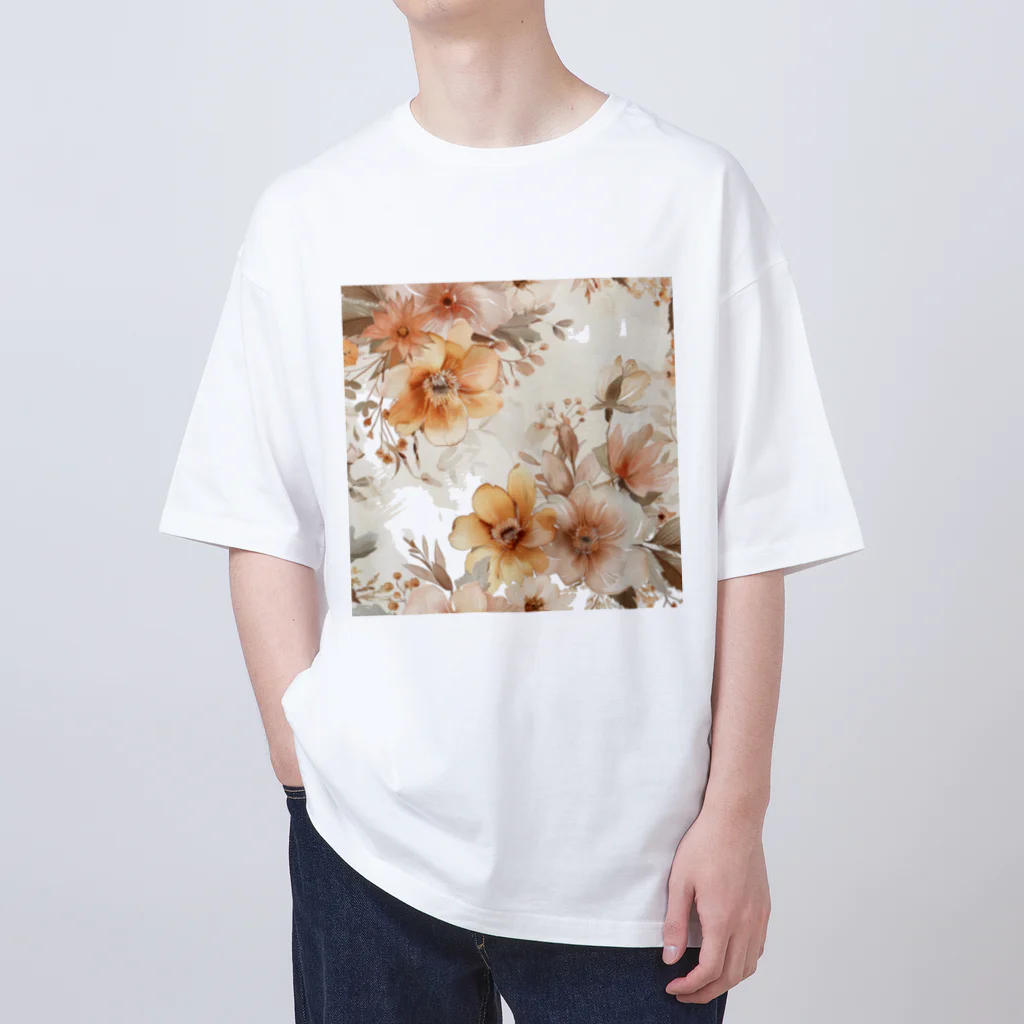 Petia Bloomの水彩風の花イラスト Oversized T-Shirt