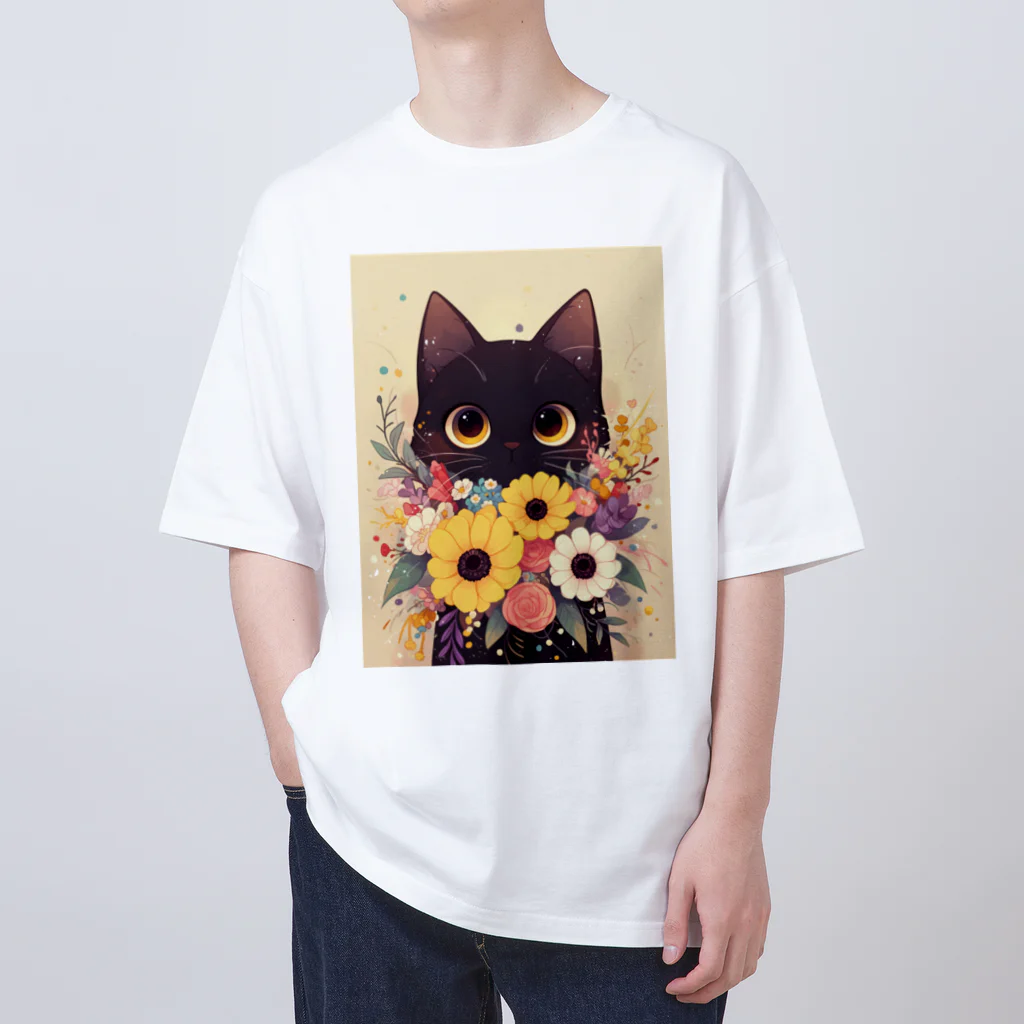 AQUAMETAVERSEの花束を猫に　Hime  253 Oversized T-Shirt