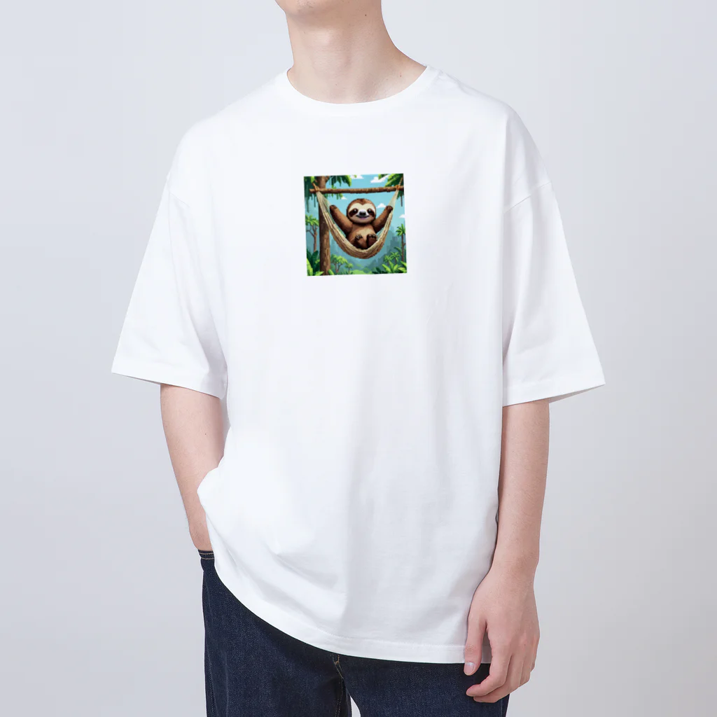 ナマケモノstoreのハンモックに揺られるナマケモノ Oversized T-Shirt
