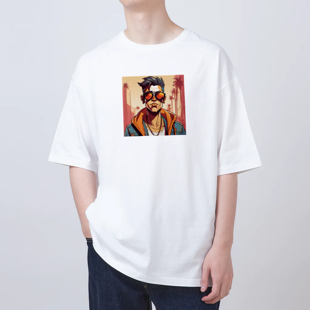 パワドラのサングラスをかけたイケオジ Oversized T-Shirt