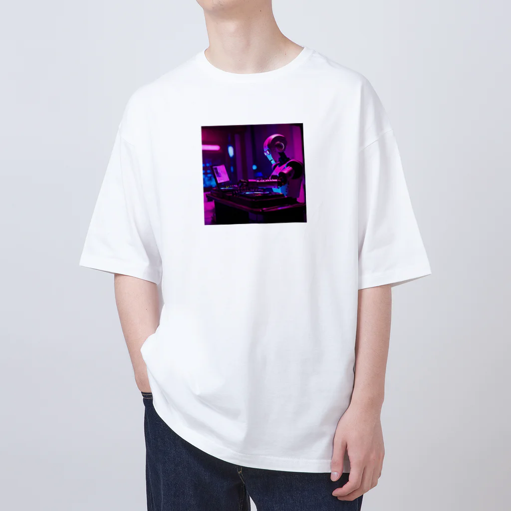 パワドラのDJロボット2 オーバーサイズTシャツ