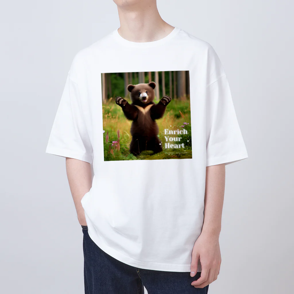 FUJISHIKAのMOON BEAR ENRICH YOUR HEART オーバーサイズTシャツ