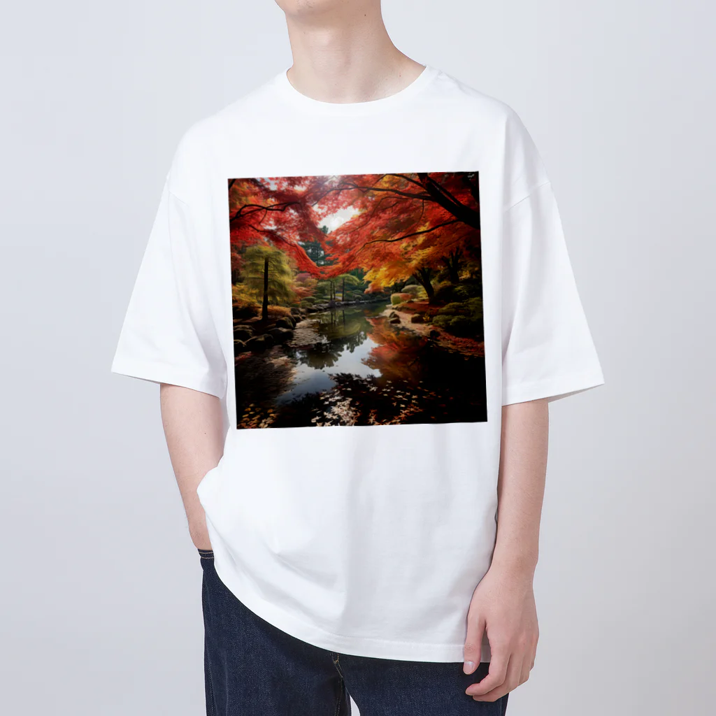 AQUAMETAVERSEの紅葉　なでしこ1478 オーバーサイズTシャツ