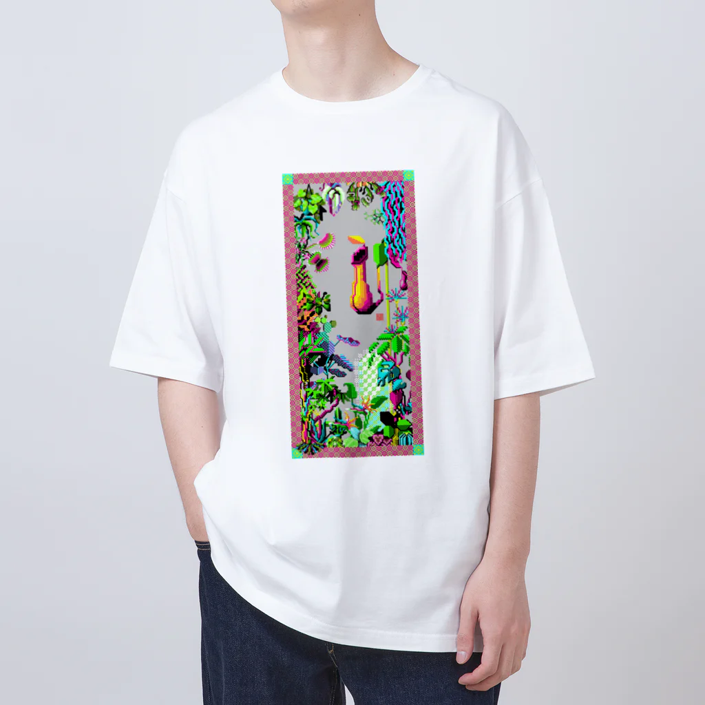 正座ちゃんのドット絵ショップの『熱帯植物図』 Oversized T-Shirt