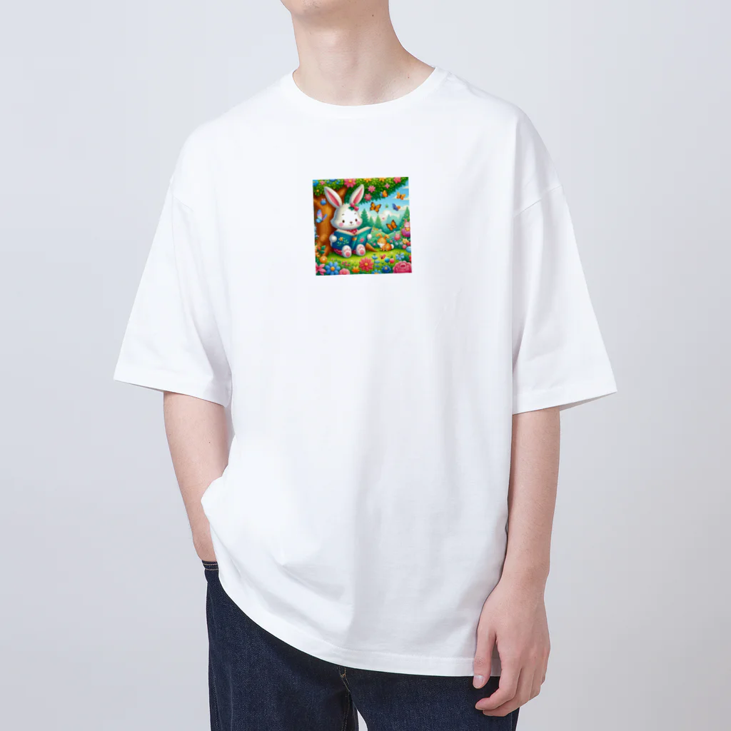 atu-daruma77の可愛らしいウサギが描かれた絵本 Oversized T-Shirt