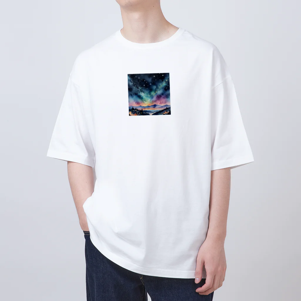 オーロラの里の星空の魔法 Oversized T-Shirt