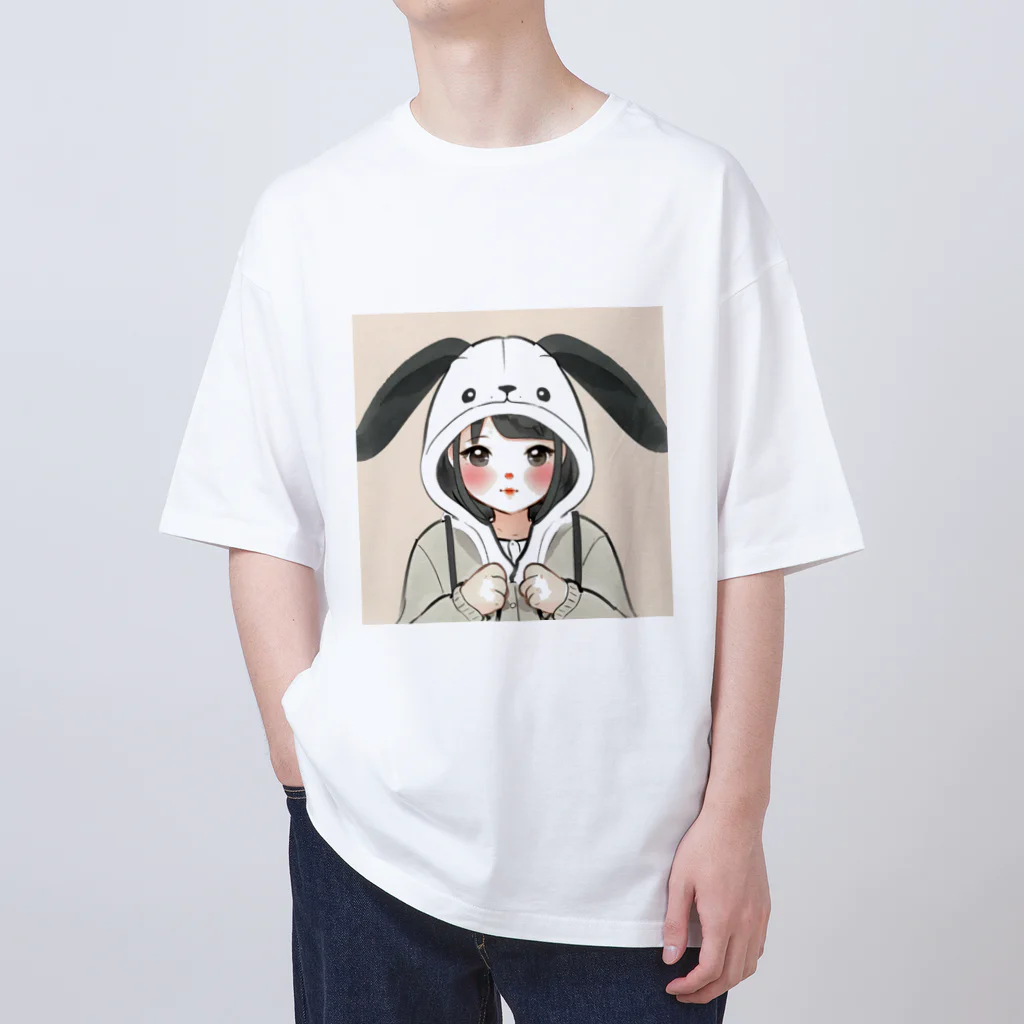 🍒maru🍒のうさぎの少女 オーバーサイズTシャツ