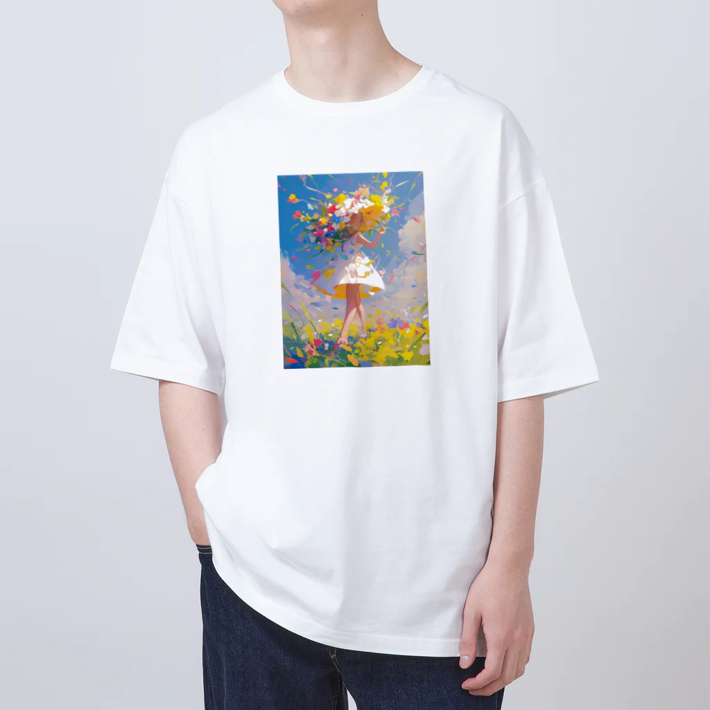 AQUAMETAVERSEの花のささやき　ラフルール　1859 オーバーサイズTシャツ