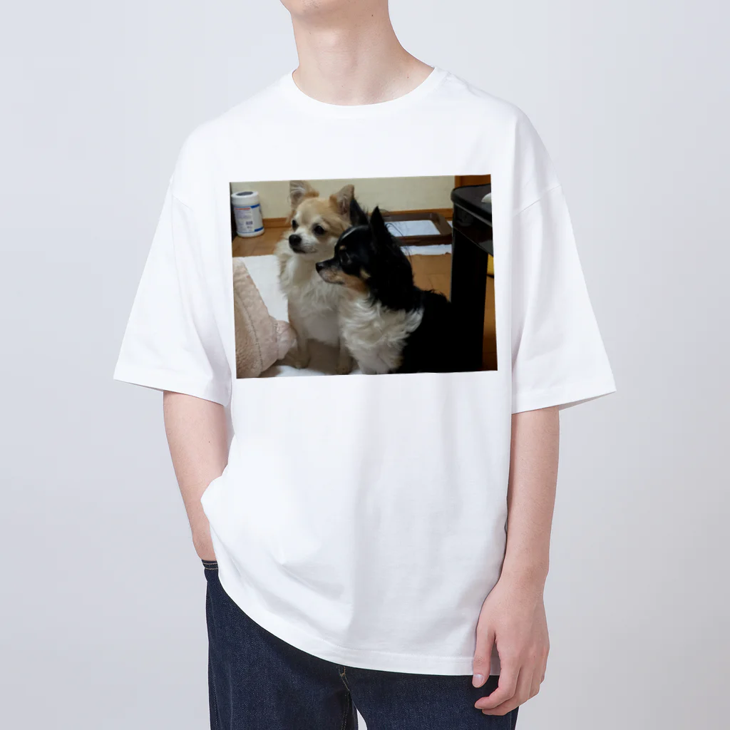 Yukaの絵と実家の犬🐕のチワワの小夏とイヴ オーバーサイズTシャツ