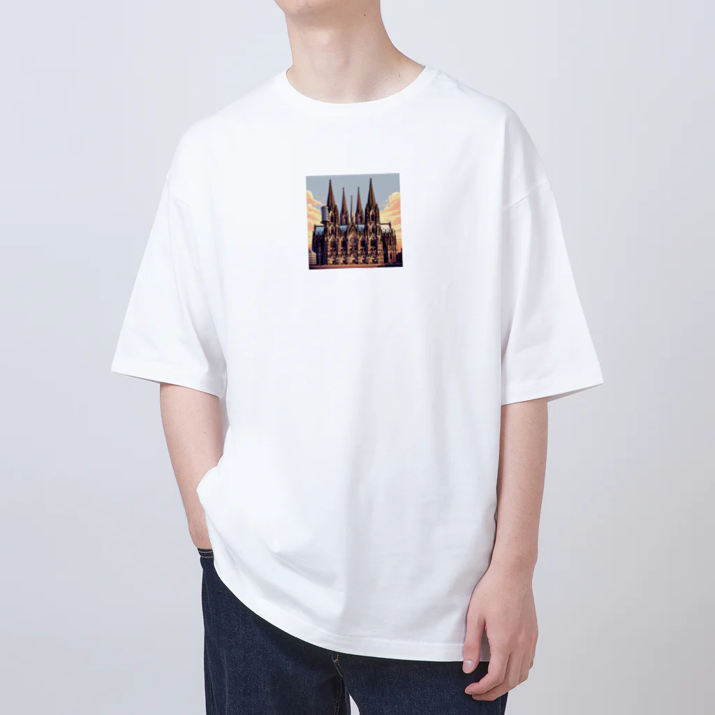 Pixel Art Goodsのケルン大聖堂（pixel art） オーバーサイズTシャツ