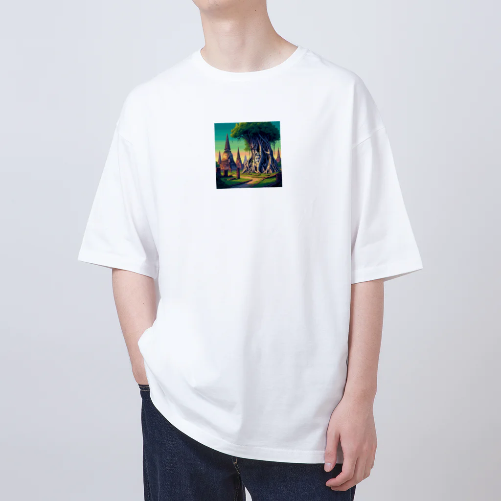 Pixel Art Goodsのアユタヤ遺跡（pixel art） オーバーサイズTシャツ