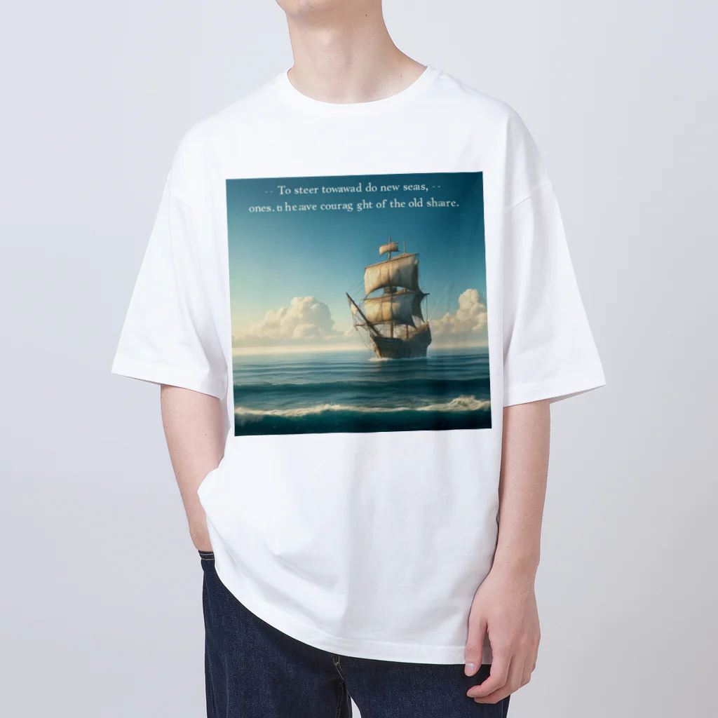 M Y (Yoshida Masaru)の新しい海へ舵を切るには、古い岸を見失う勇気が必要だ。 Oversized T-Shirt