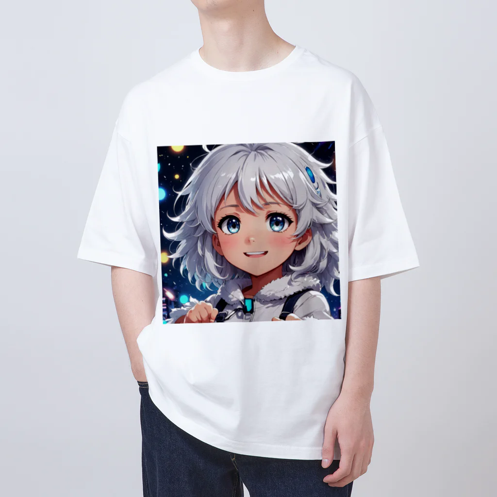 巫女スタぐらむのもふもふの美少女 オーバーサイズTシャツ