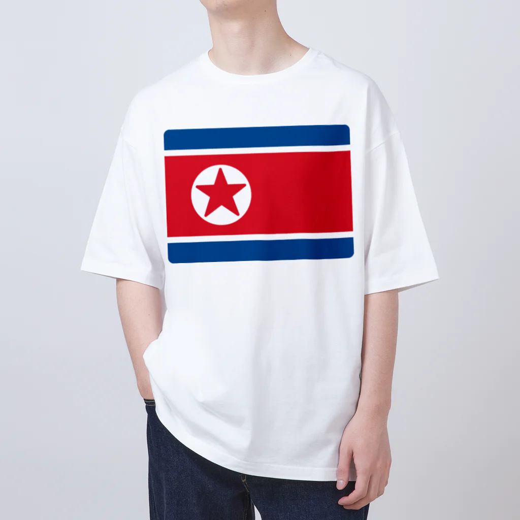 お絵かき屋さんの北朝鮮の国旗 オーバーサイズTシャツ