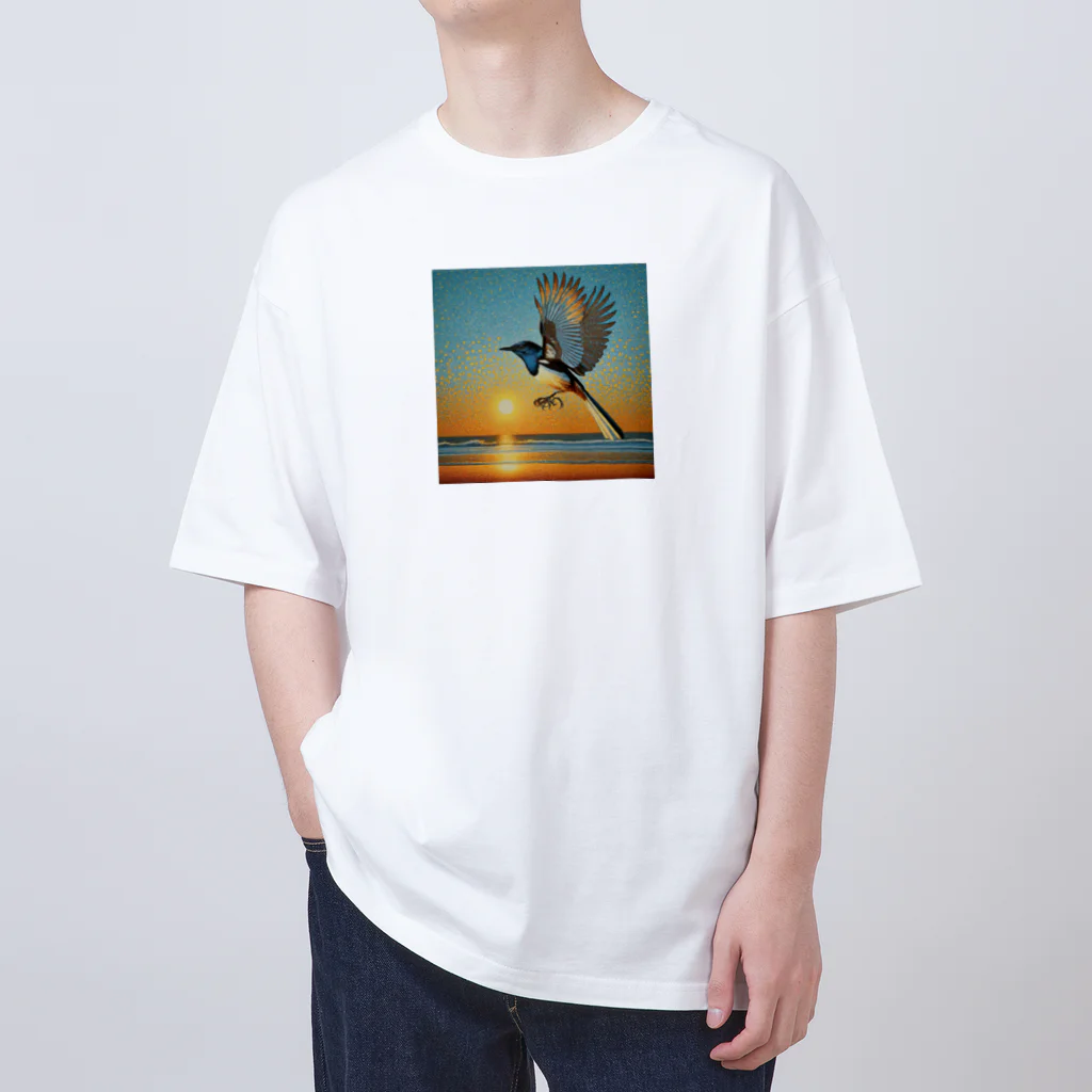 hinasoyuのシキチョウのリゾートサンセット Oversized T-Shirt