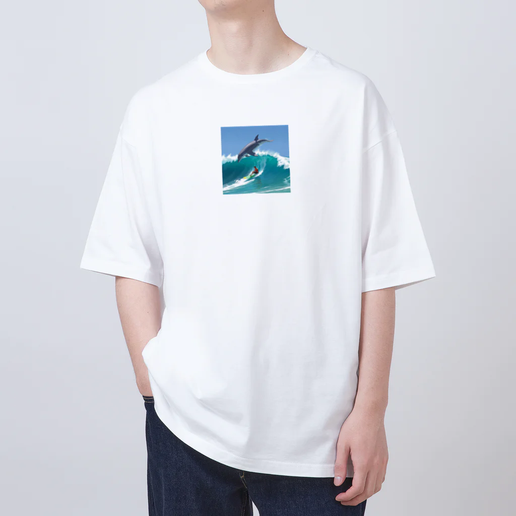 ganeshaのイルカと一緒にサーフィン Oversized T-Shirt