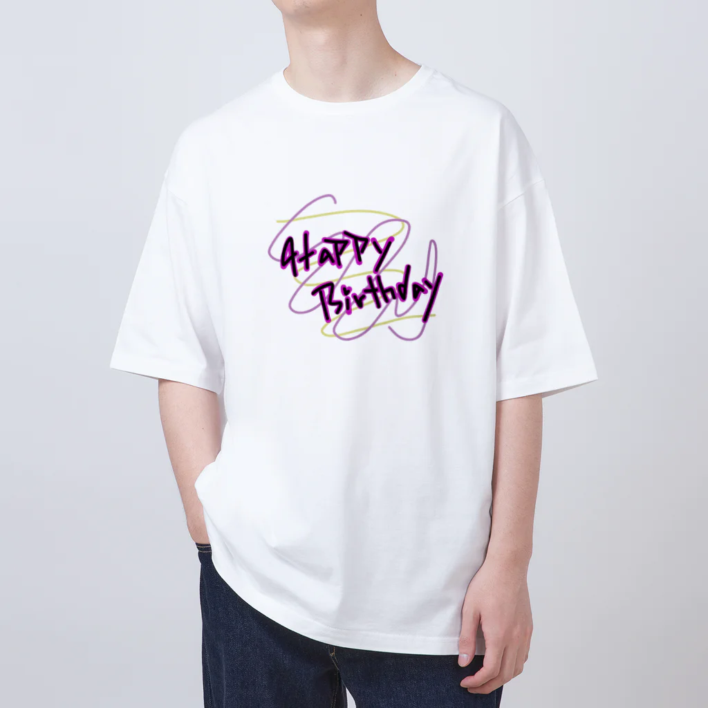 もじもじYAのHappy birthday　ハッピーバースデー Oversized T-Shirt