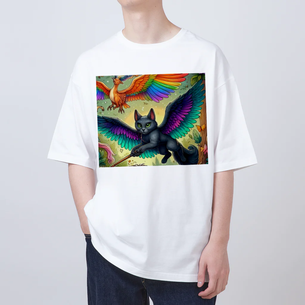 momonekokoの黒猫の魔法使い オーバーサイズTシャツ