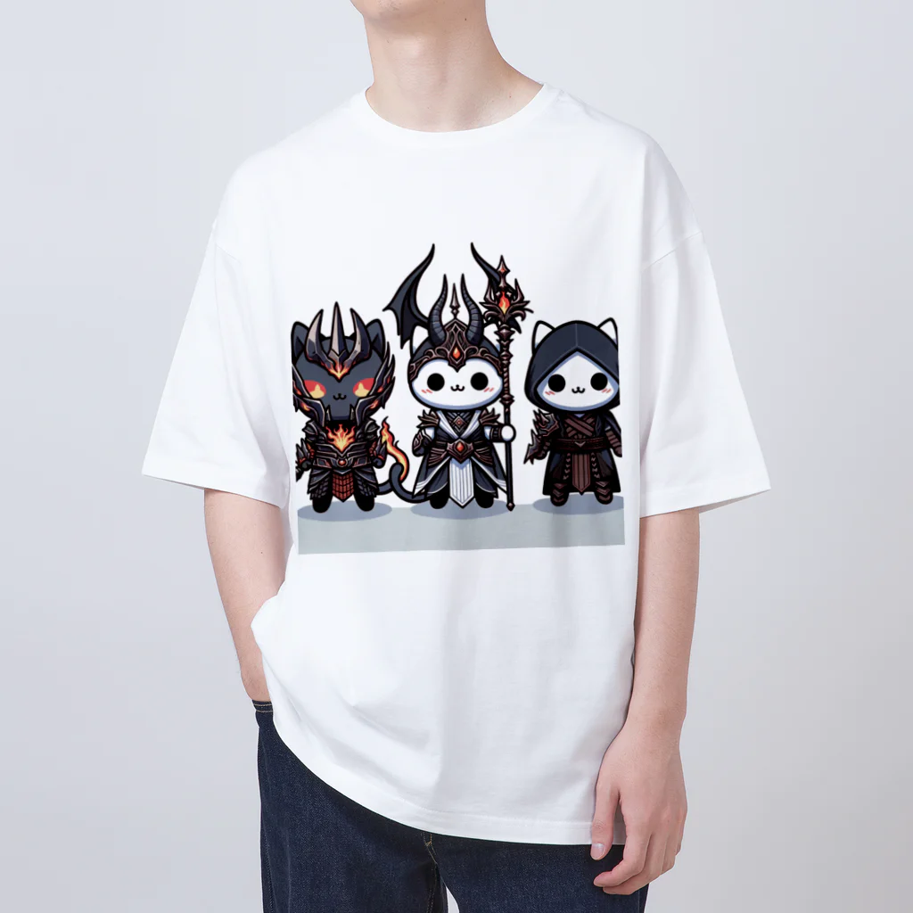 にゃんラボの魔王にゃんこと側近にゃんこ Oversized T-Shirt