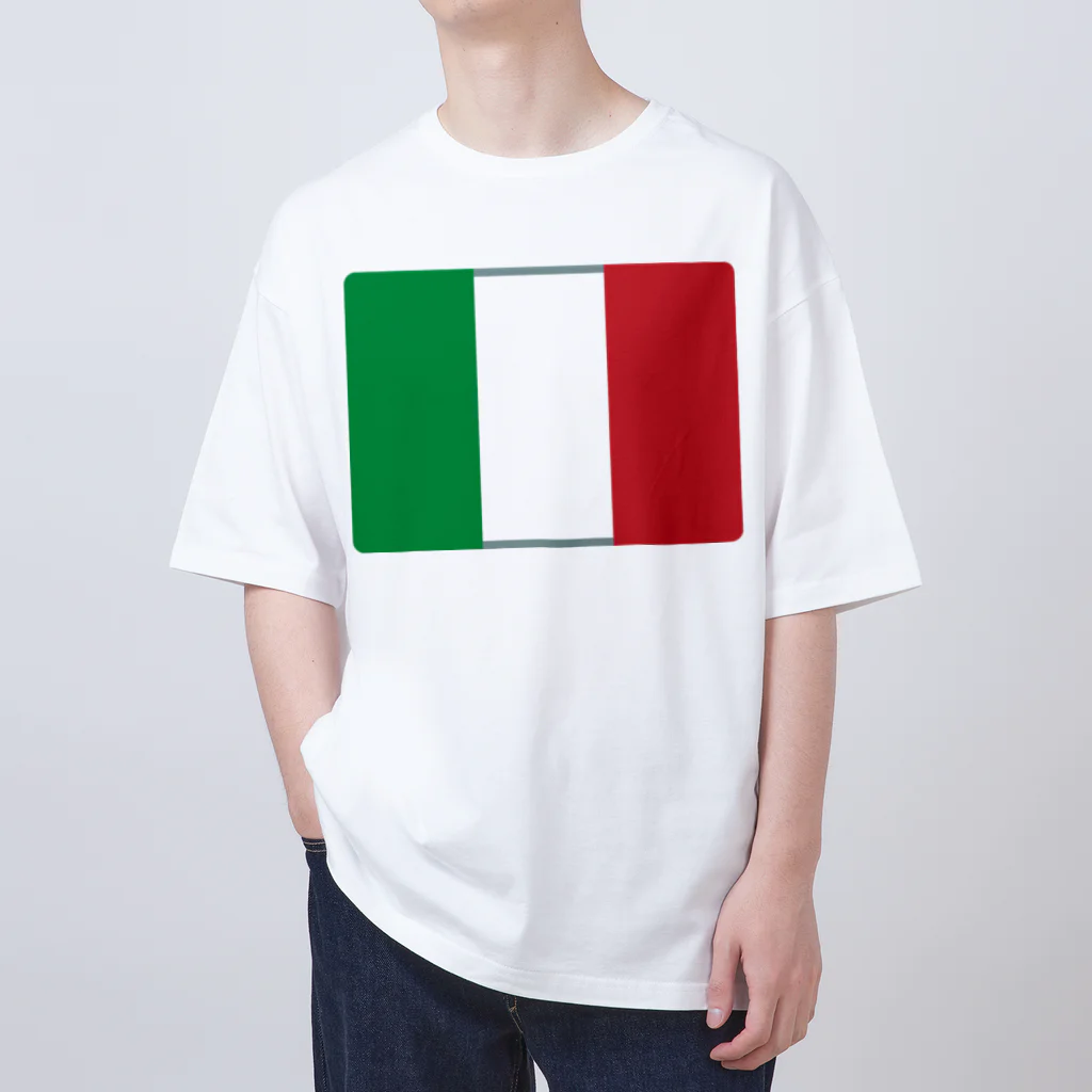 お絵かき屋さんのイタリアの国旗 Oversized T-Shirt