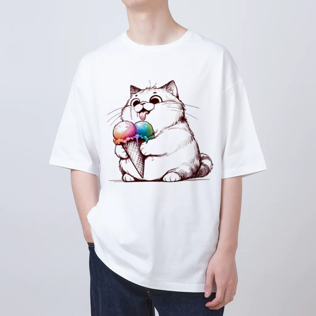 ねこったなぁのペロ助 オーバーサイズTシャツ