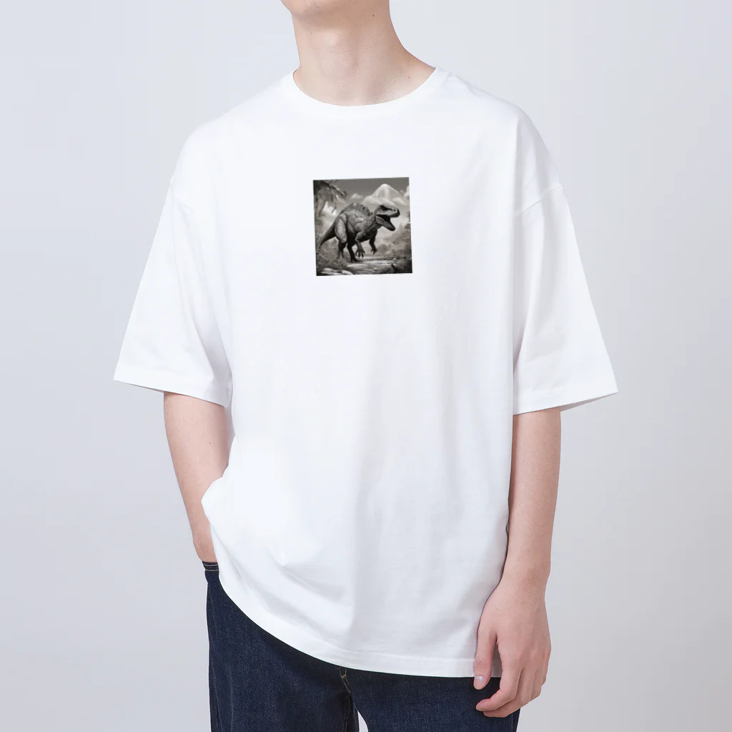 konyuの白黒恐竜 Oversized T-Shirt