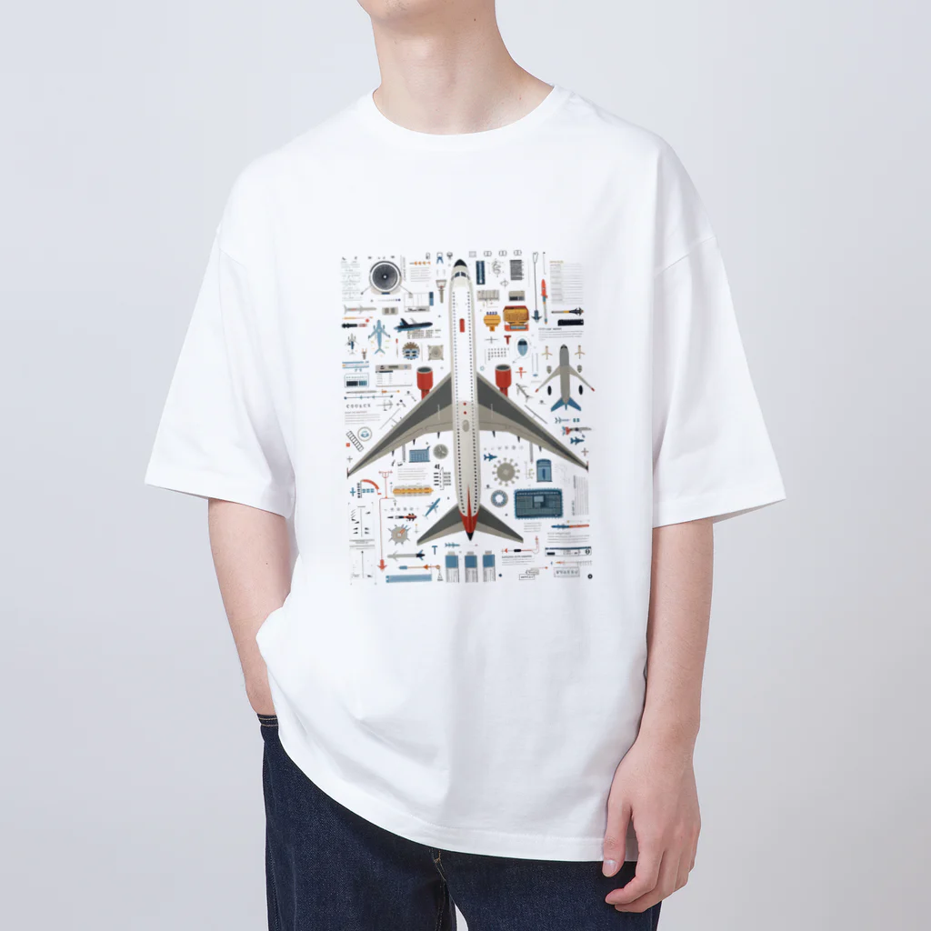 Chi3の航空機の世界：飛行の全てを一望に Oversized T-Shirt