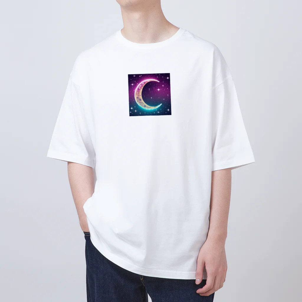 moonlightcatのグラデーションネオンカラームーン Oversized T-Shirt