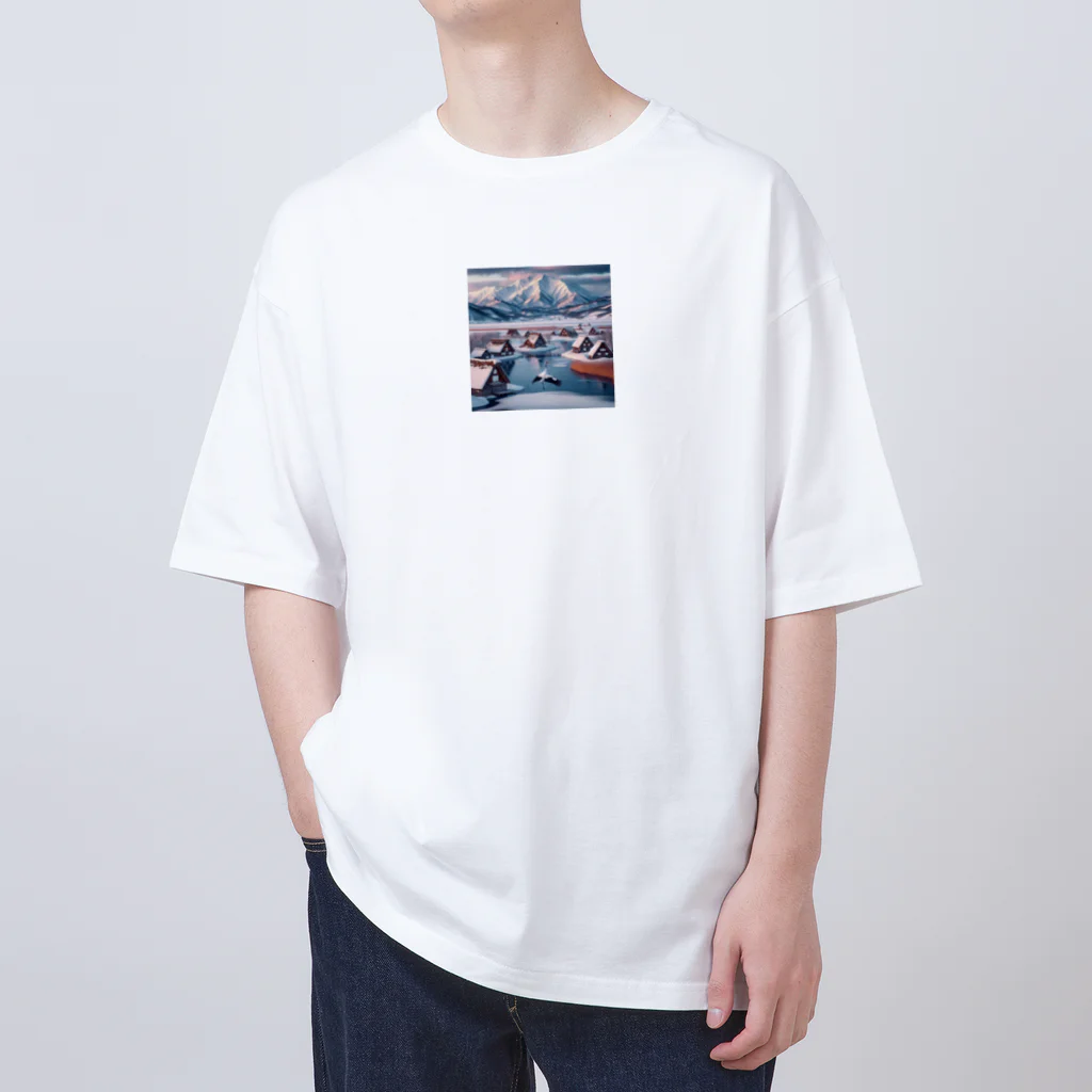 うさぎのモデル北海道 日本の田舎 アパレル Oversized T-Shirt