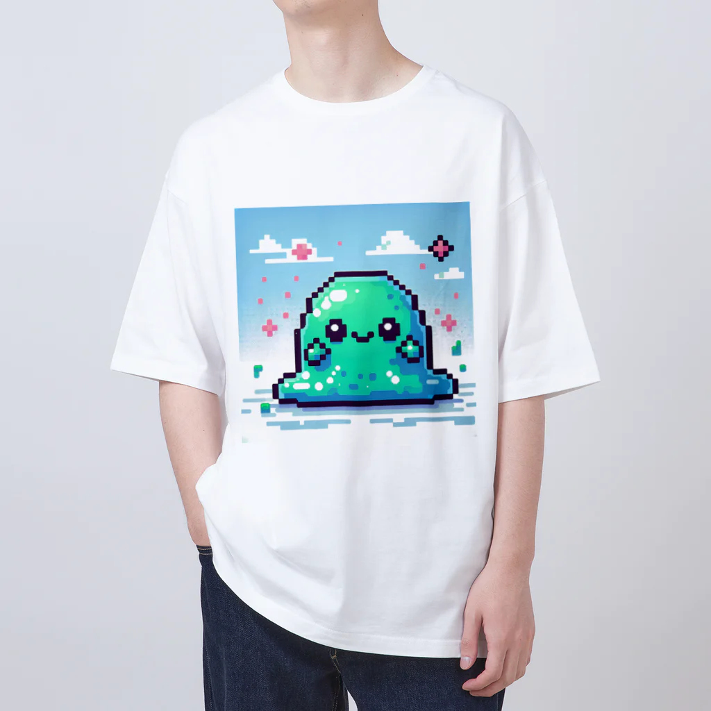 ドットイラストTシャツのドット絵　スライム Oversized T-Shirt