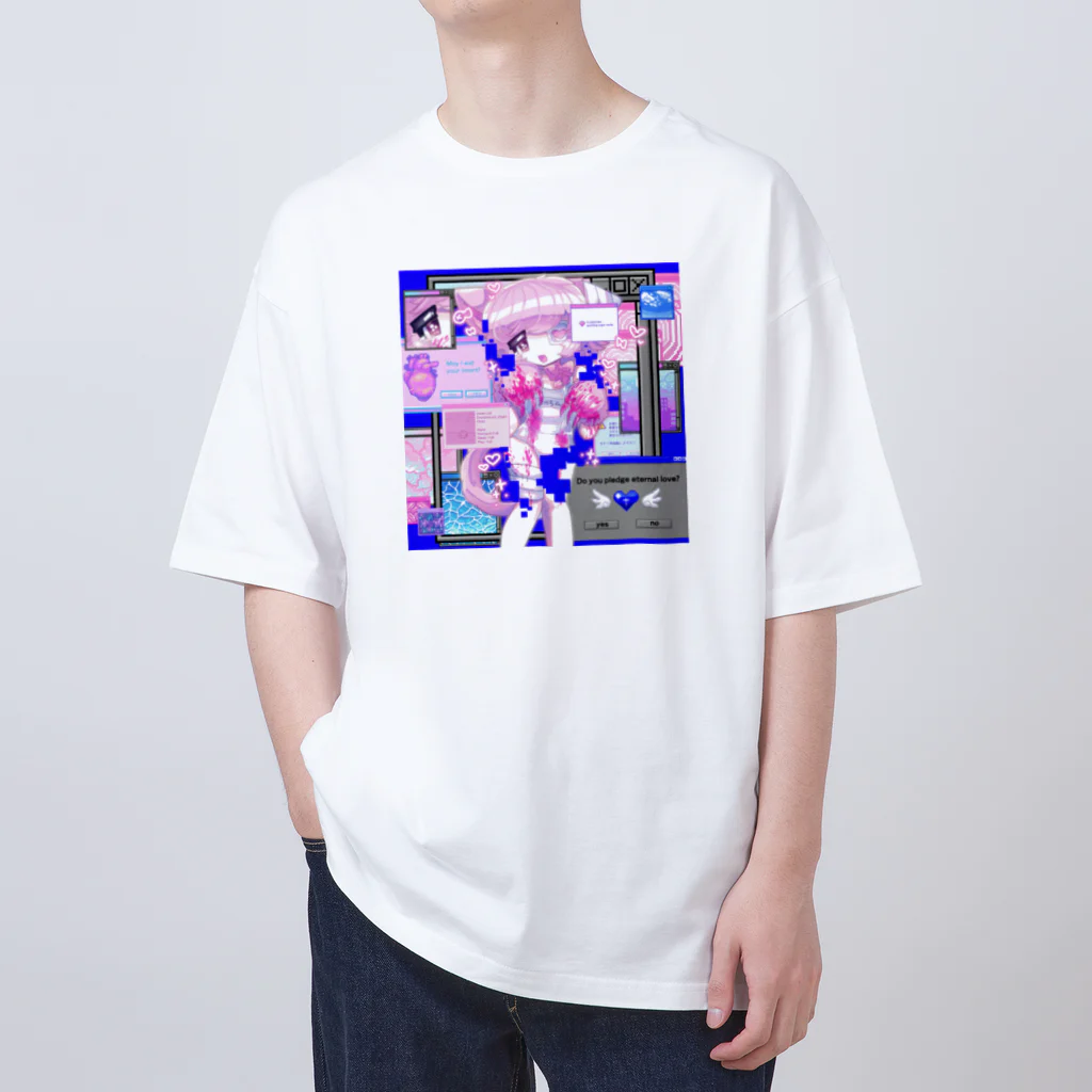 ムラサキゲジゲジのオンラインショップのマカロン ぐちゃぐちゃサイバー Oversized T-Shirt