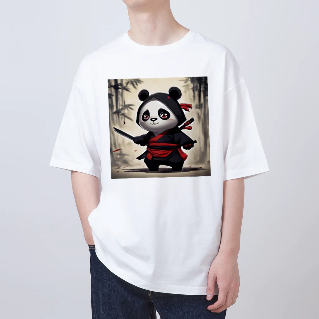 pandownloadの忍者のパンダ オーバーサイズTシャツ