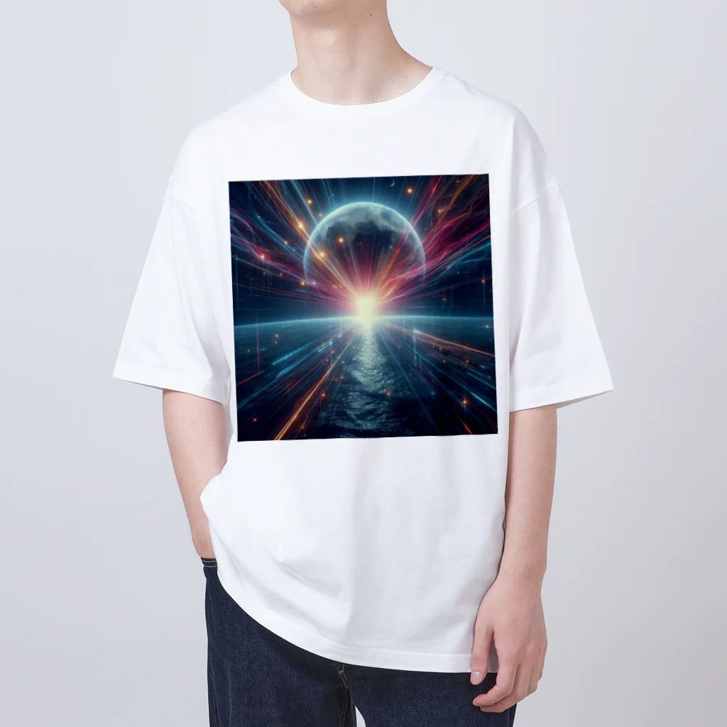 chikokuma76の宇宙の美しい未来を切り開く月の輝き✨ オーバーサイズTシャツ