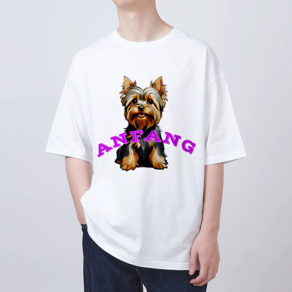 ANFANG のANFANG お座りヨーキー Oversized T-Shirt