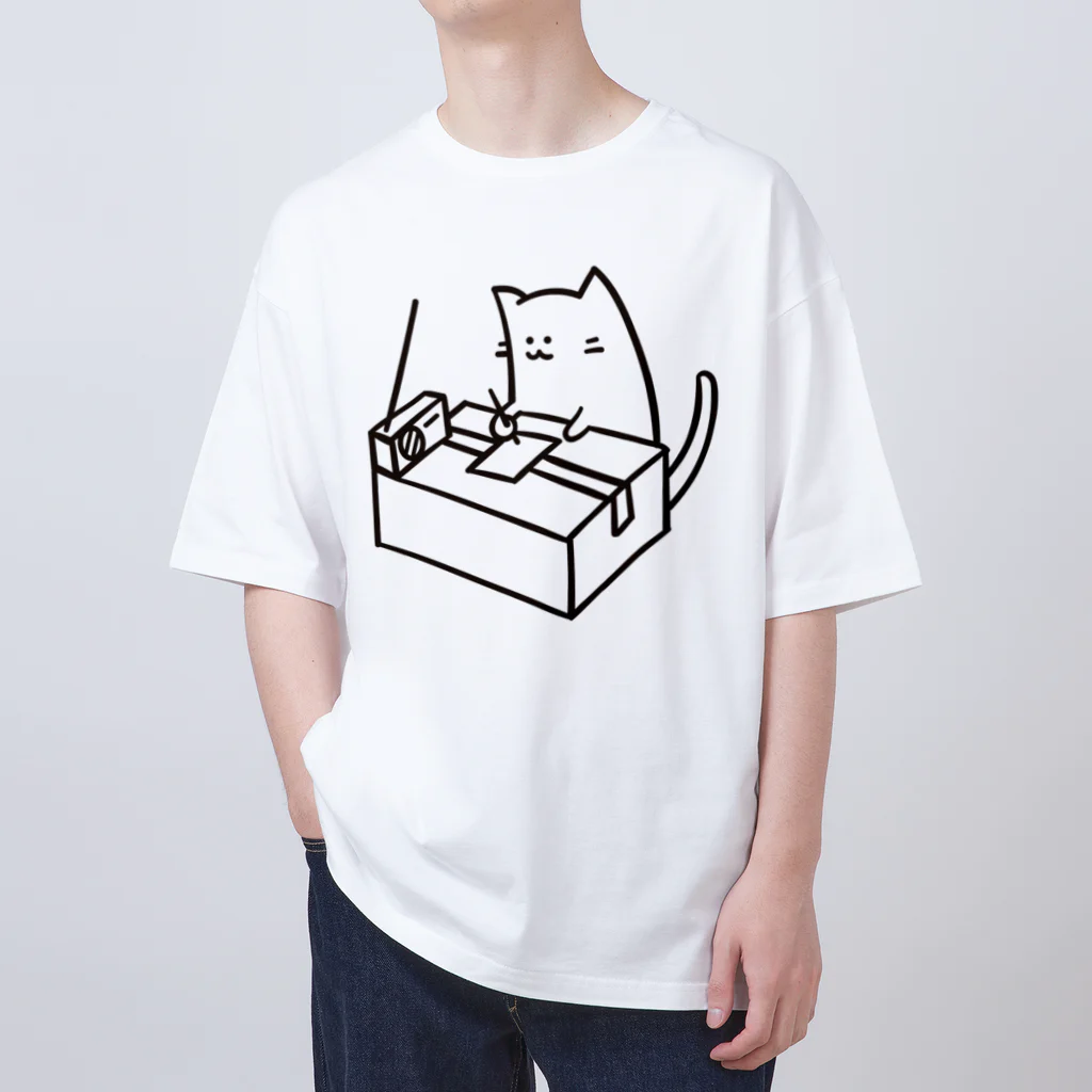 キマグレインクのハガキ職にゃん オーバーサイズTシャツ