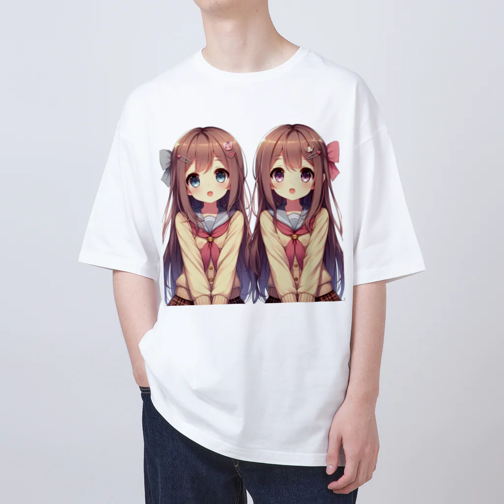 seigi2oo2の愛らしい可愛い双子の姉妹 Oversized T-Shirt