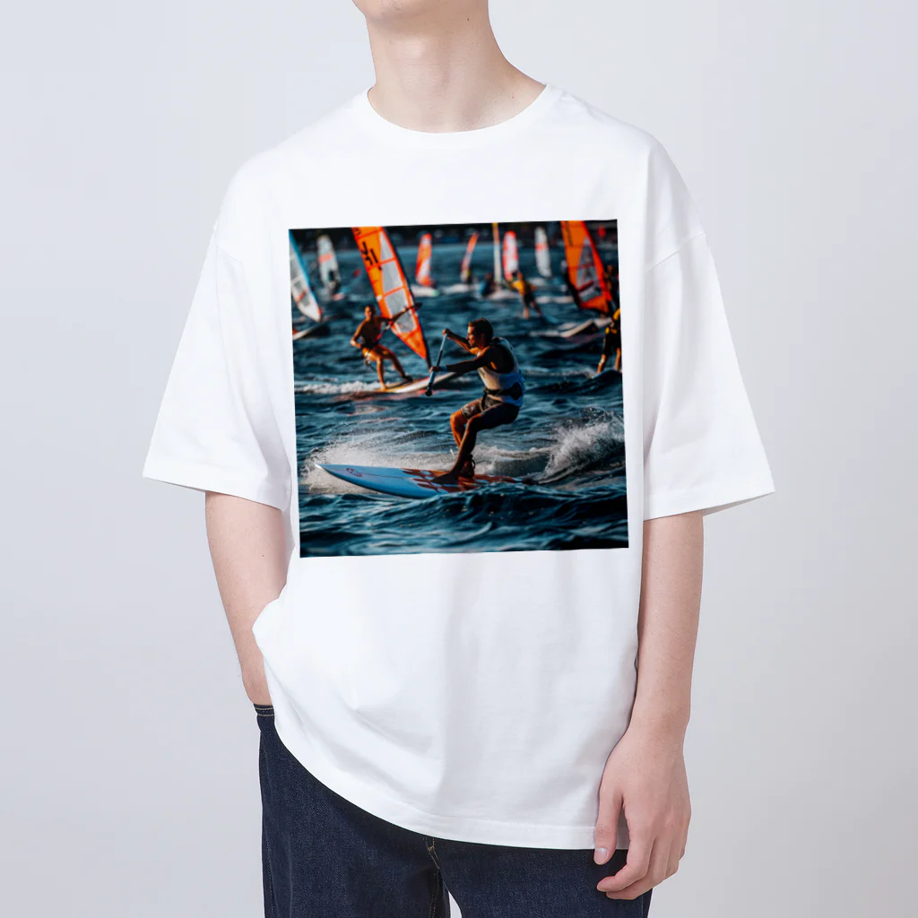 AQUAMETAVERSEのsupとwindsurfingレース　エンジェル717 2065 オーバーサイズTシャツ