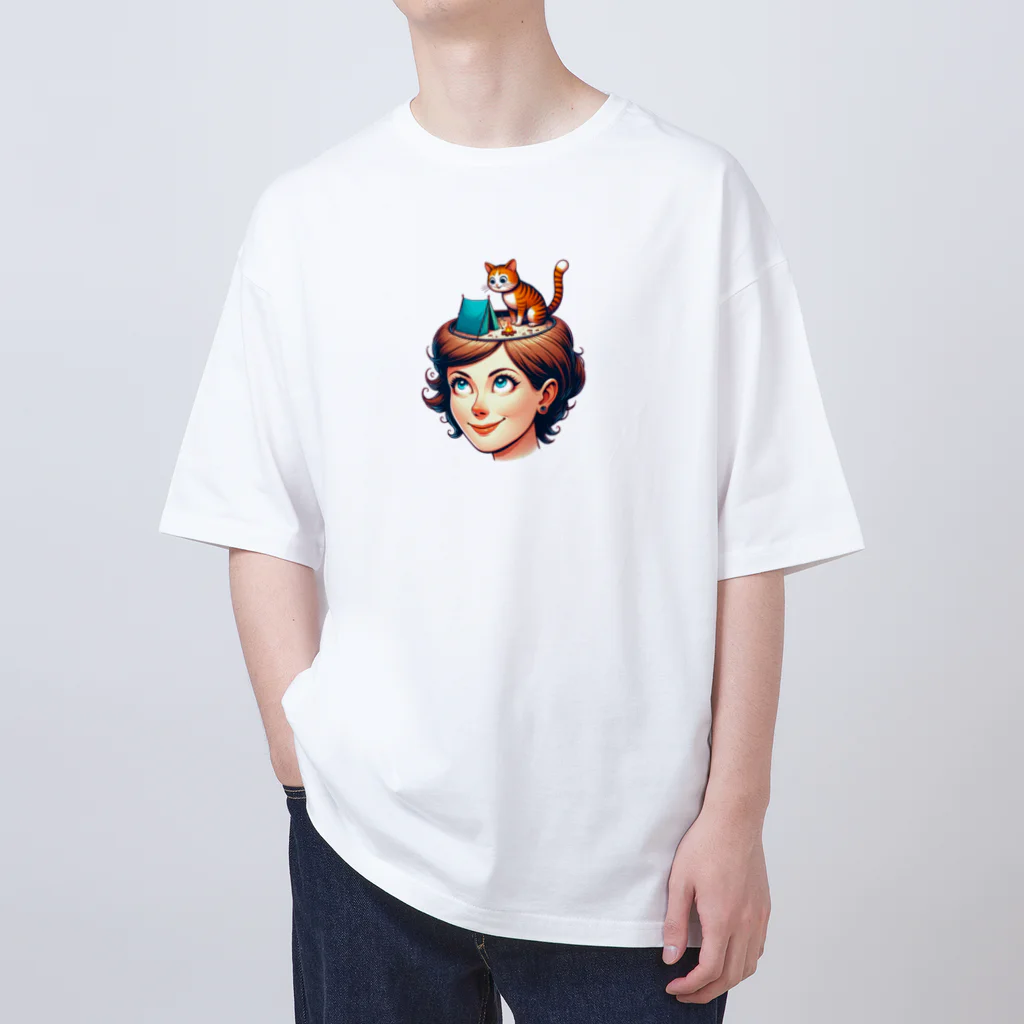 EseCAMPのキャンプ猫シリーズ Oversized T-Shirt