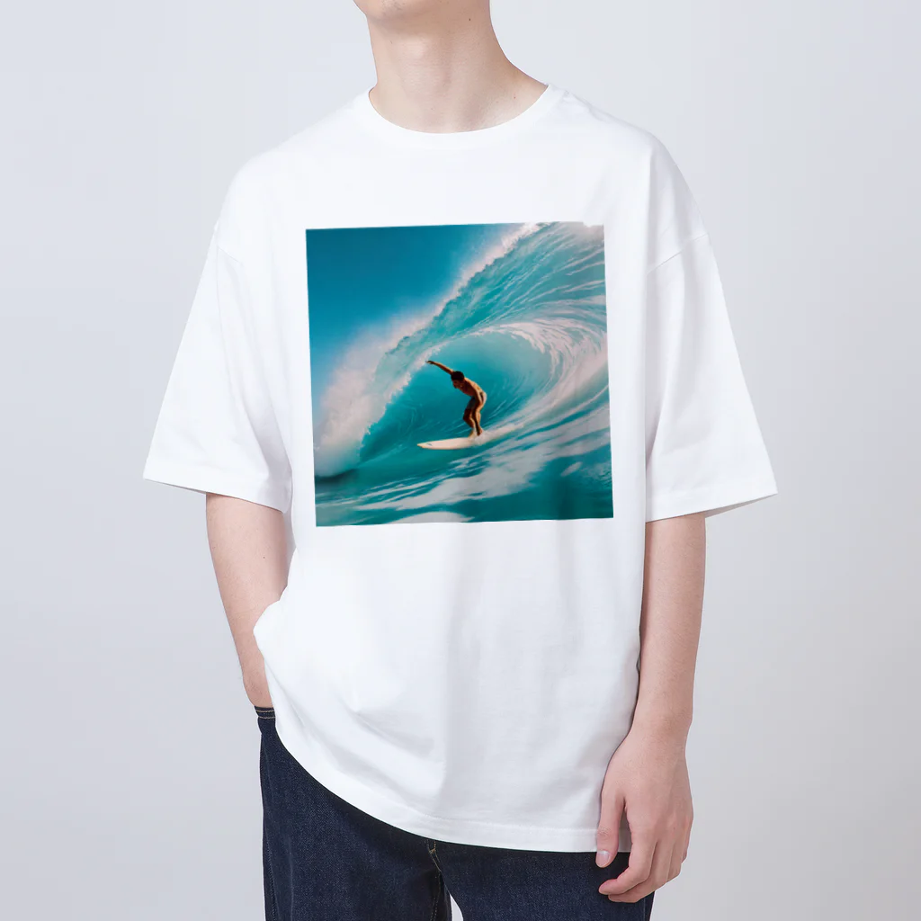 Dorara14の海とサーファー オーバーサイズTシャツ