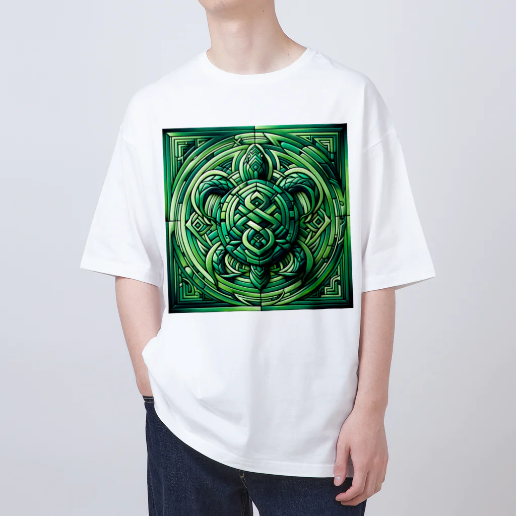 トトベス(T∴B∴M∴)🕊️の🐢玄武エメラルド護符🐍健康祈願、グラウンディング Oversized T-Shirt