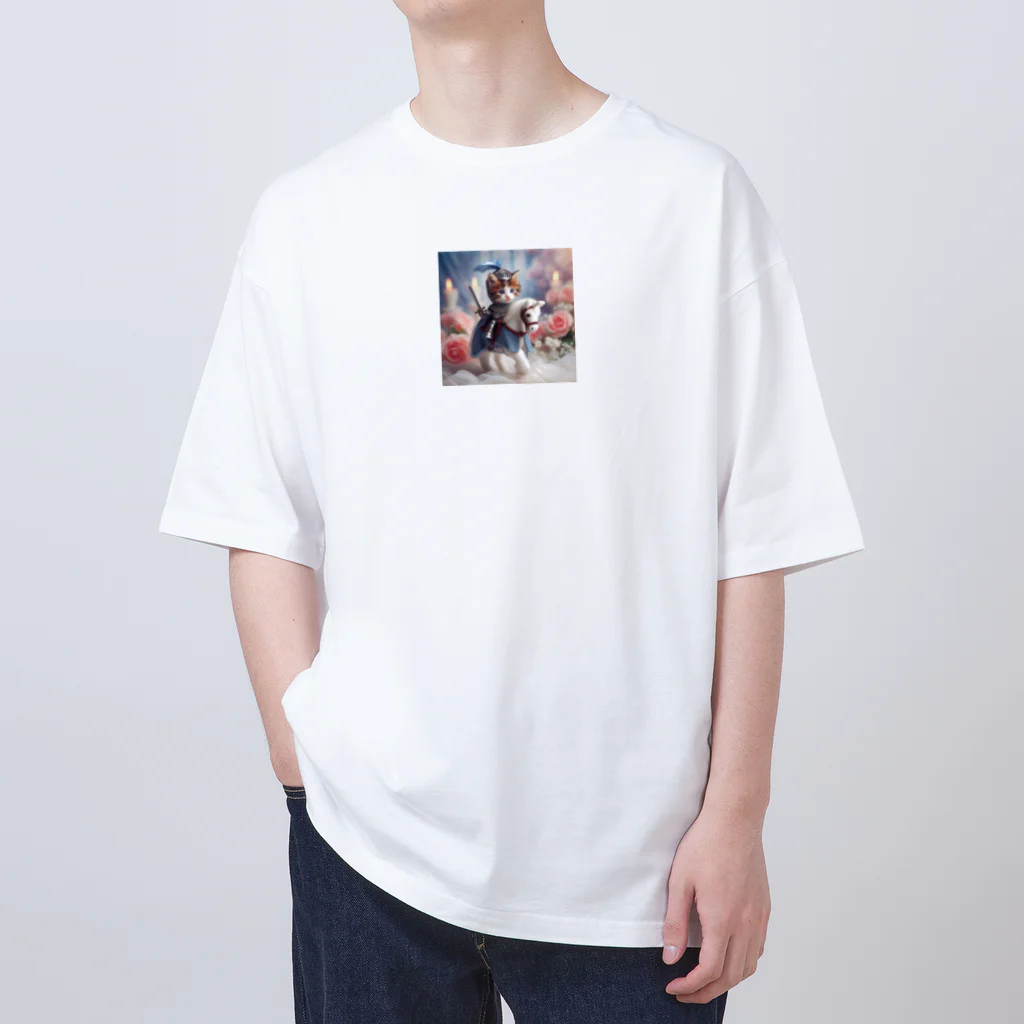 koumeiの白馬に乗ったネコ王子様4 Oversized T-Shirt