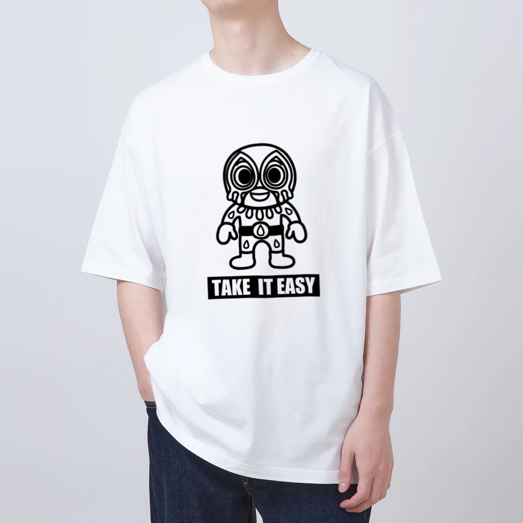 Robot_Pro-Wrestling_Dekinnokaのロボットプロレス　流血仮面 (Ryuketsu Kamen) オーバーサイズTシャツ