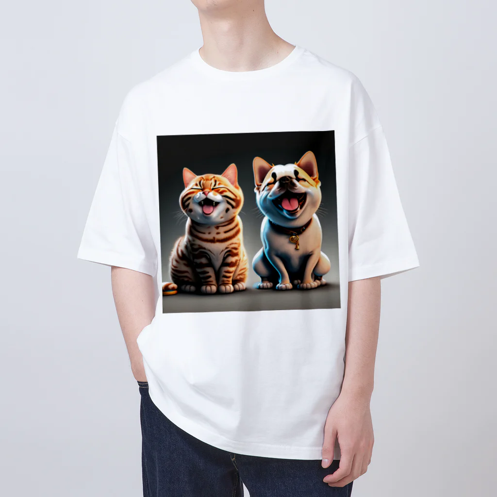 musashiyaのご機嫌な猫と犬 Oversized T-Shirt