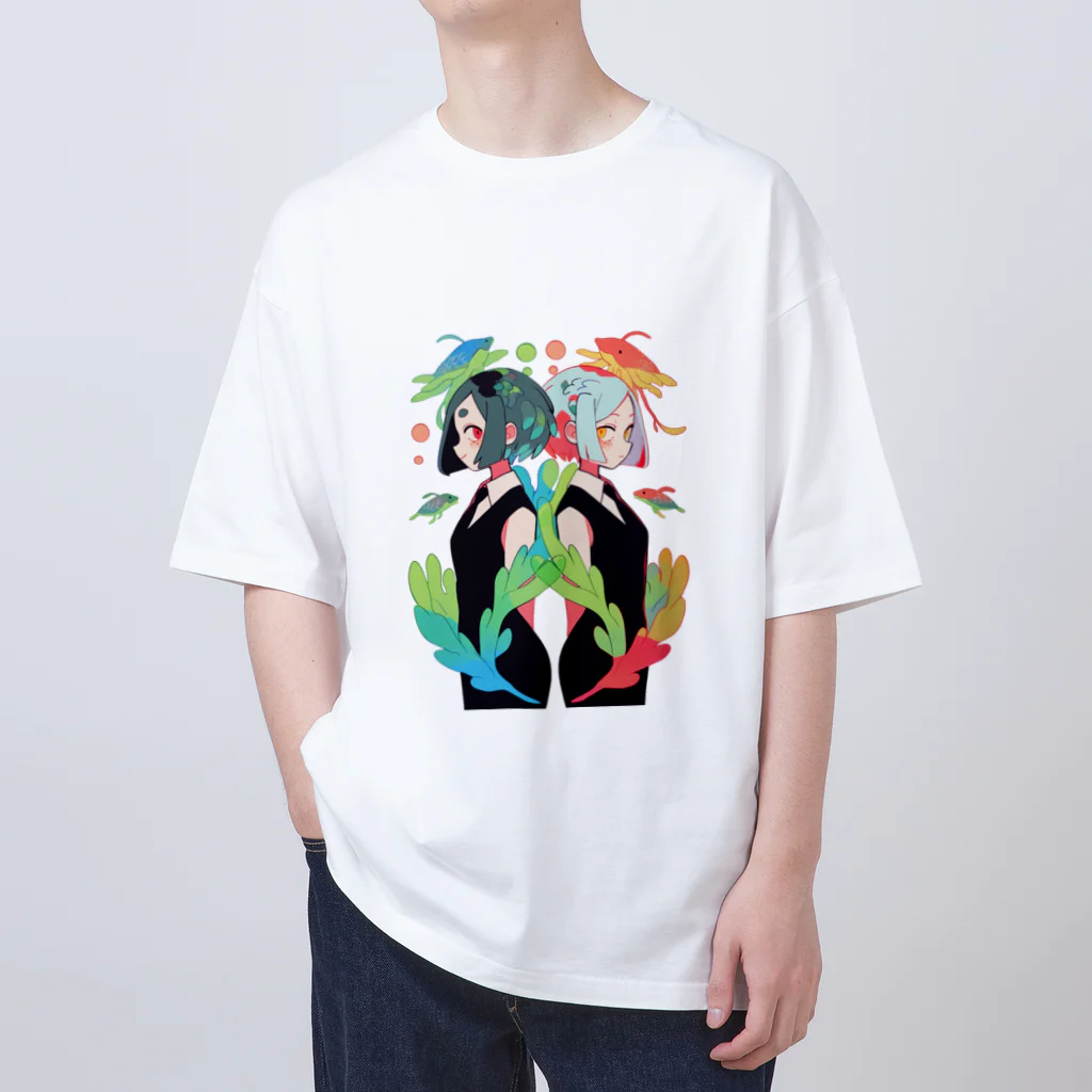 cute goods￤可愛いグッズ販売店の海の生物の擬人化 Oversized T-Shirt